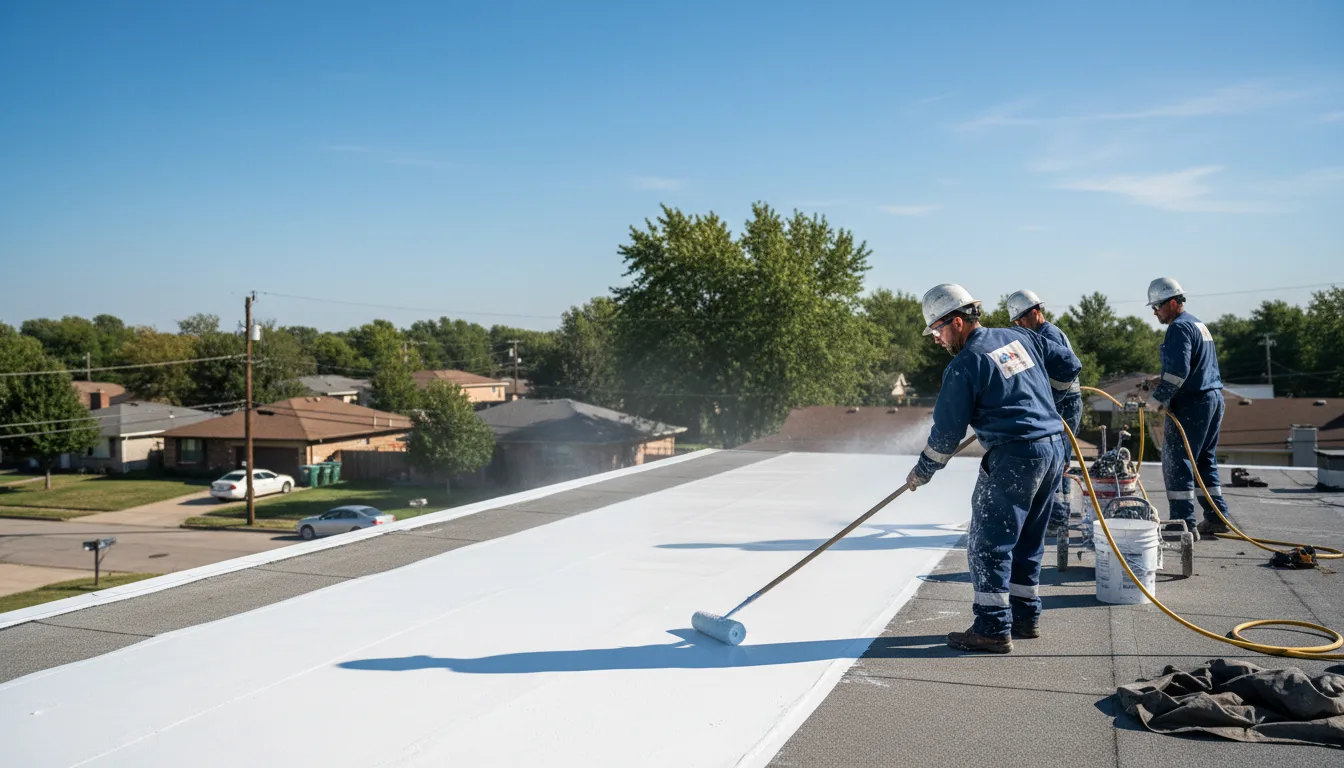 Commercial roof coating in Bradford, IL near me